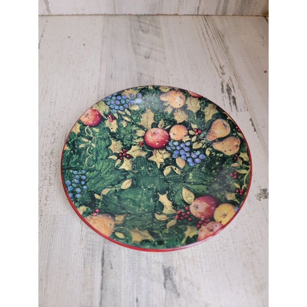 Susan winget holiday dessert plate‎ apple xmas home decor
